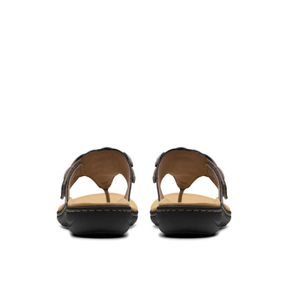 Clarks Laurieann Palm 26181707 Womens Brown Wide Flip-Flops Sandals Shoes
