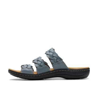 Clarks Laurieann Rio 26181908 Womens Blue Leather Flip-Flops Sandals Shoes