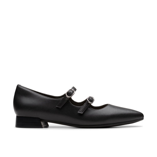 Clarks Natalyn Lane 26181929 Womens Black Leather Mary Jane Flats Shoes