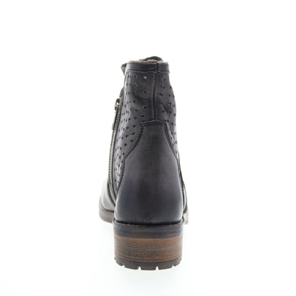 Rawhide 5930 Womens Black Leather Zipper Cowboy Western Boots