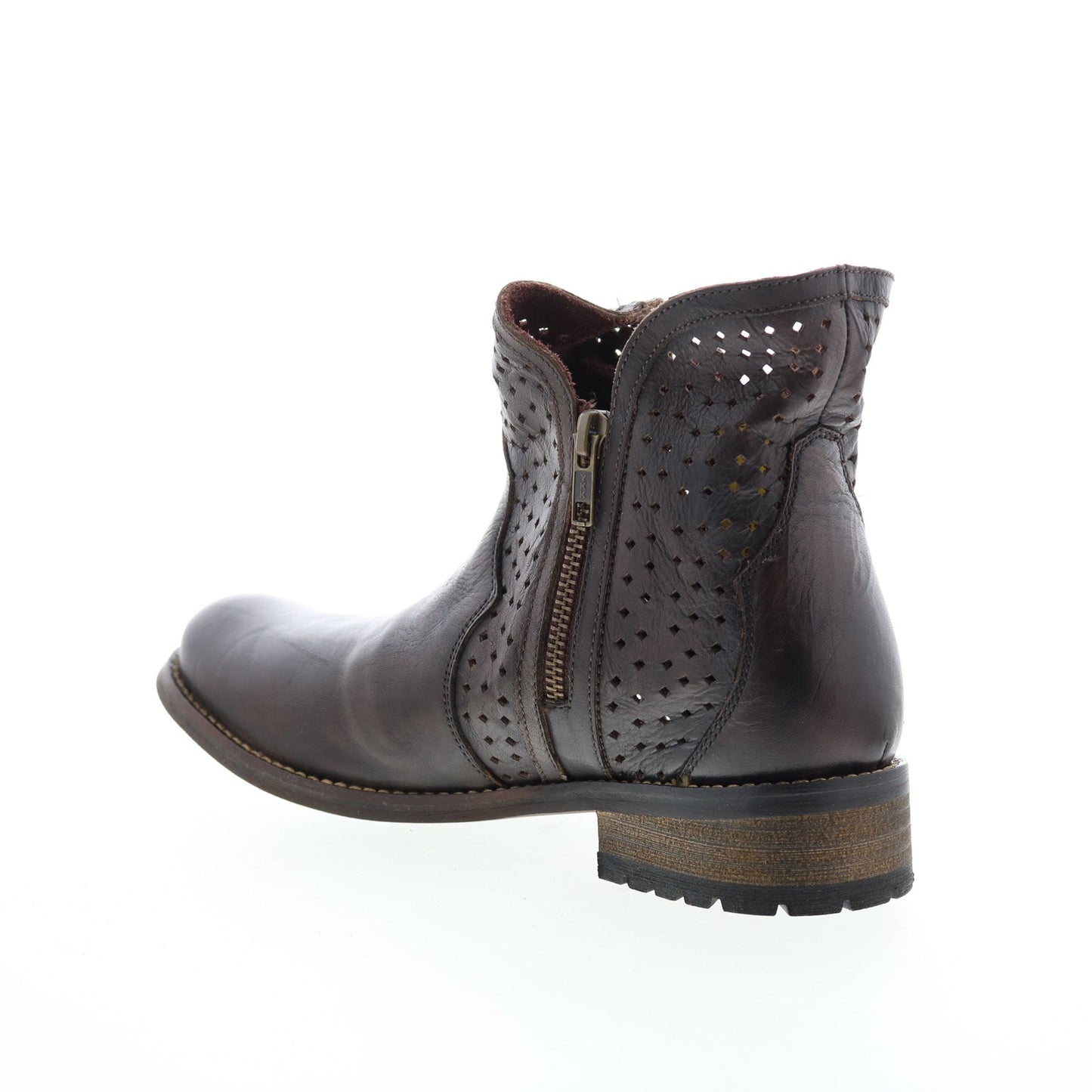 Rawhide 5931 Womens Brown Leather Zipper Cowboy Western Boots