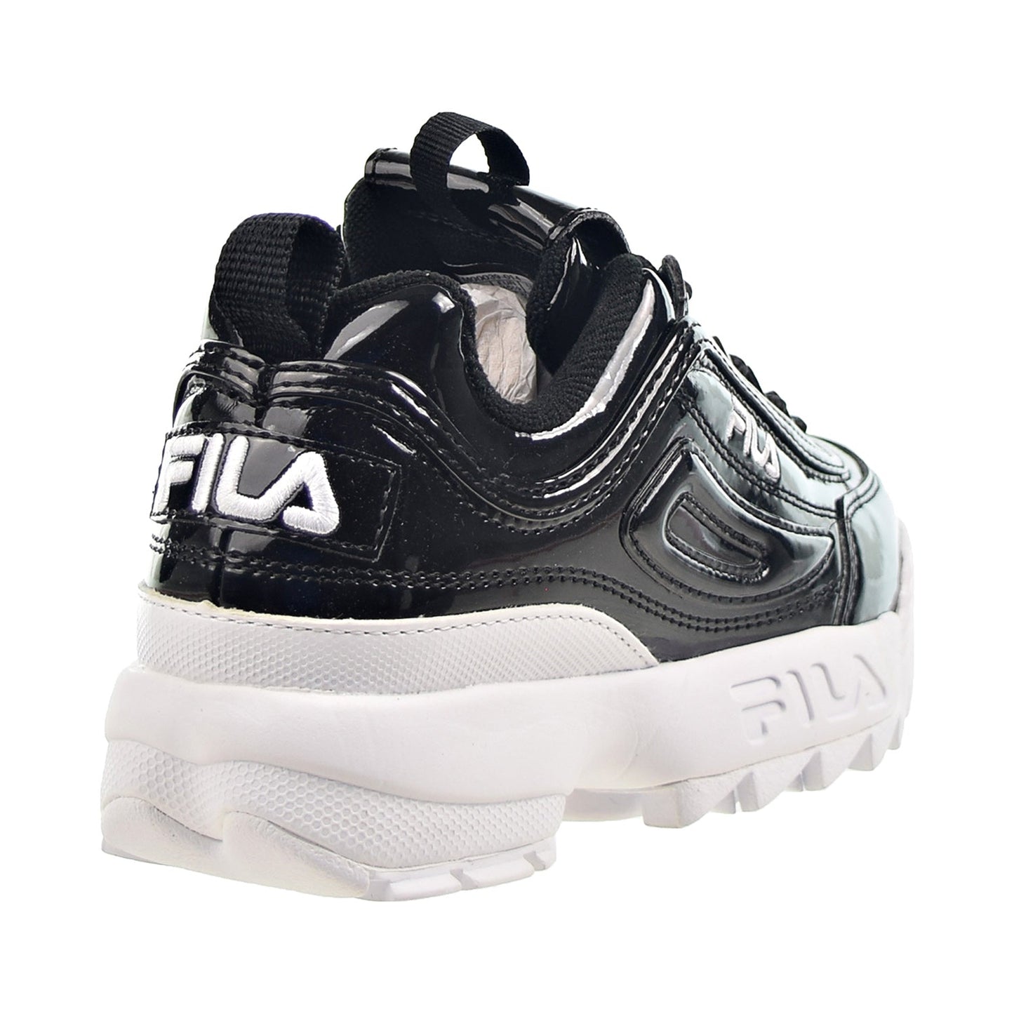 Fila Disruptor II Premium Patent Women's Shoes Black-White
