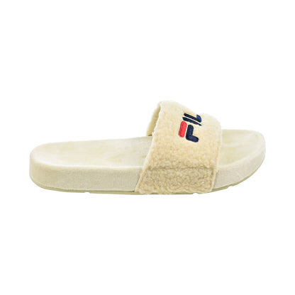 Fila Fuzzy Drifter Women's Slide Sandals Cream-Navy-Red