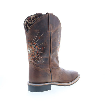 Smoky Mountain Boots Sunburst 6026 Womens Brown Leather Slip On Western Boots