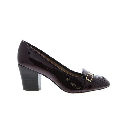 Isola Tara 6229312 Womens Burgundy Leather Slip On Heels Pumps Shoes