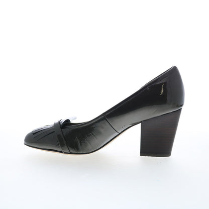 Isola Tara 6229393 Womens Black Leather Slip On Heels Pumps Shoes