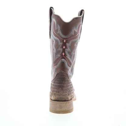 Outlaw Ladies 11" Lizard PNT 70003 Womens Brown Leather Western Boots