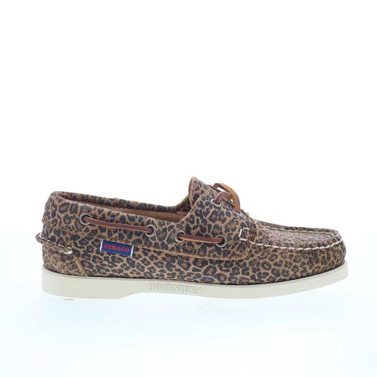 Sebago Portland Flesh Out Print Womens Brown Loafers & Slip Ons Boat Shoes