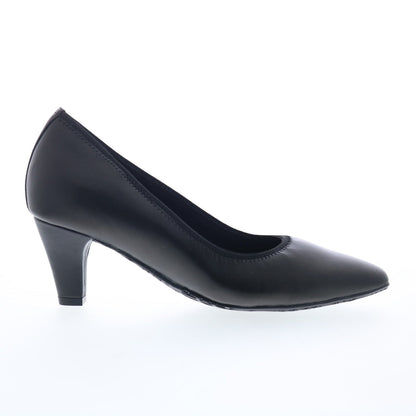 Ros Hommerson Karat 75069-10 Womens Black Narrow Leather Pumps Heels Shoes