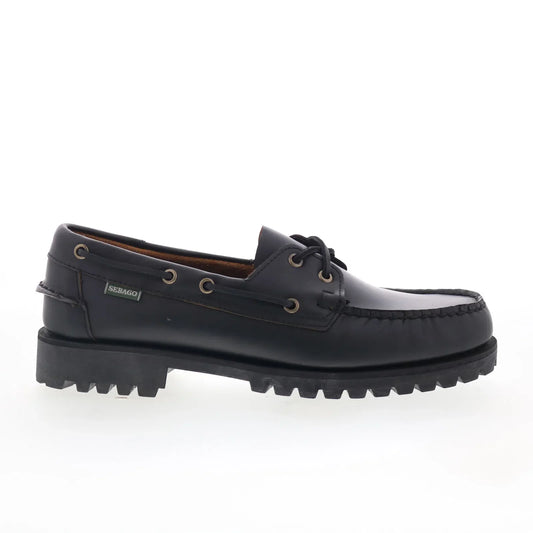 Sebago Ranger Moc Soft Womens Black Leather Loafers & Slip Ons Boat Shoes