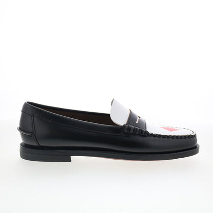 Sebago Classic Dan Gambling Womens Black Loafers & Slip Ons Penny Shoes