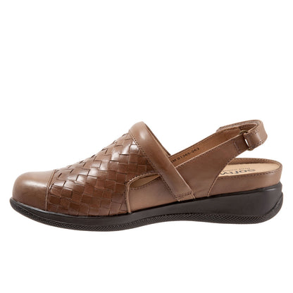 Softwalk Salina Woven S1365-063 Womens Brown Narrow Clog Flats Shoes