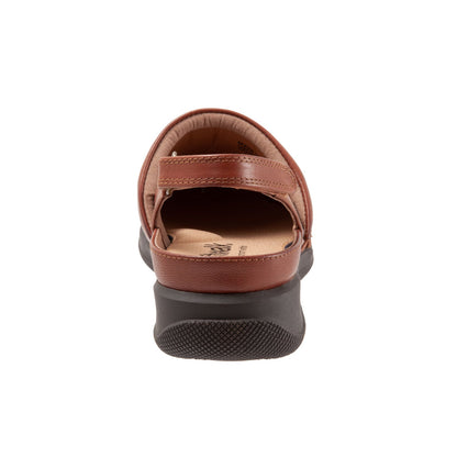 Softwalk Salina Woven S1365-245 Womens Brown Leather Strap Clog Flats Shoes
