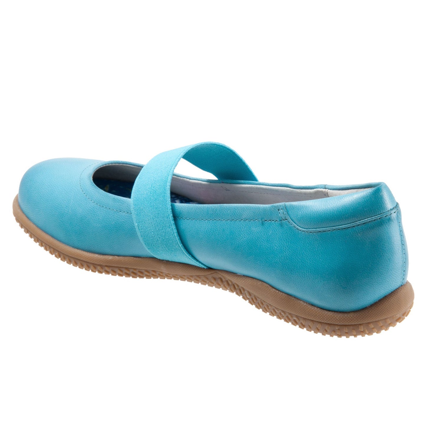 Softwalk High Point S1466-436 Womens Blue Leather Mary Jane Flats Shoes