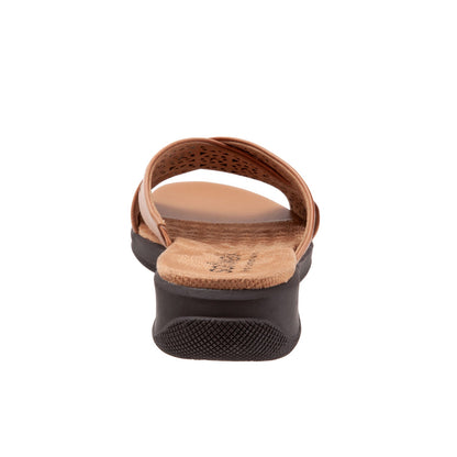 Softwalk Tillman S1502-267 Womens Brown Leather Slides Sandals Shoes