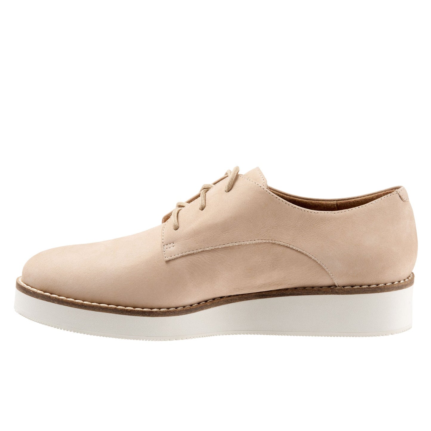 Softwalk Willis S1811-234 Womens Beige Leather Lace Up Oxford Flats Shoes