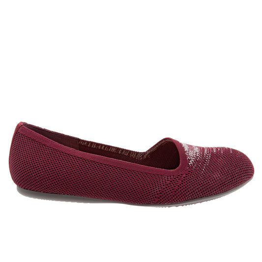 Softwalk Sicily S1861-606 Womens Burgundy Extra Wide Ballet Flats Shoes
