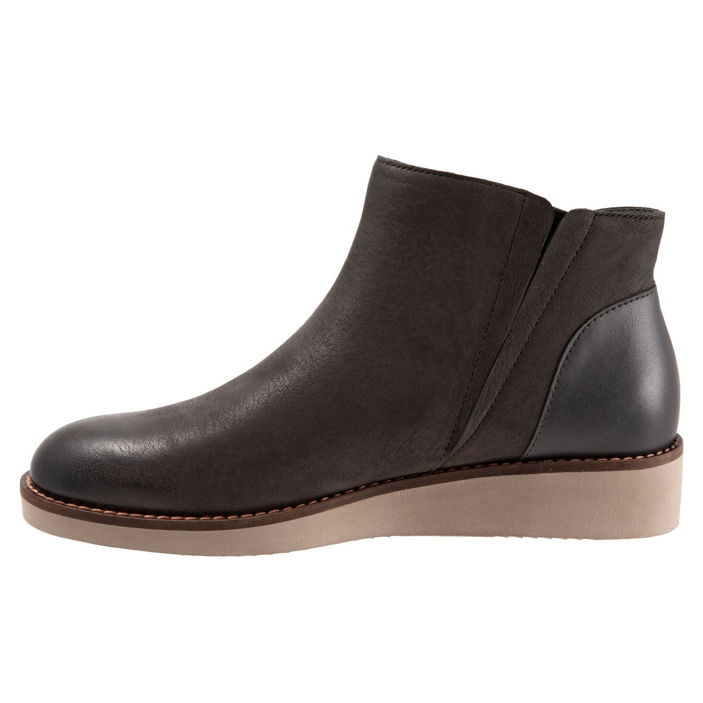 Softwalk Wesley S1963-049 Womens Brown Leather Zipper Ankle & Booties Boots