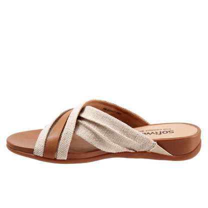 Softwalk Taza S2007-269 Womens Brown Leather Slip On Slides Sandals Shoes