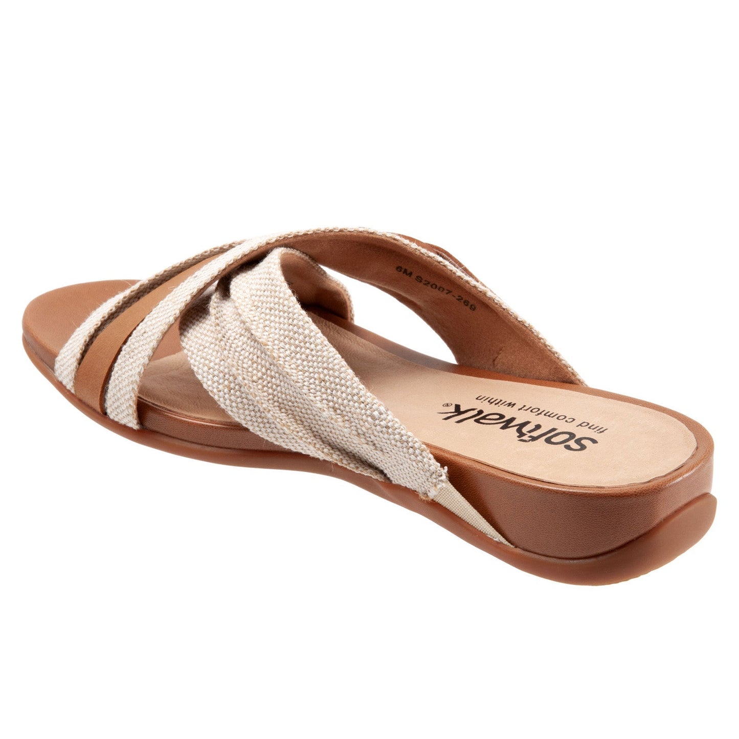 Softwalk Taza S2007-269 Womens Brown Leather Slip On Slides Sandals Shoes