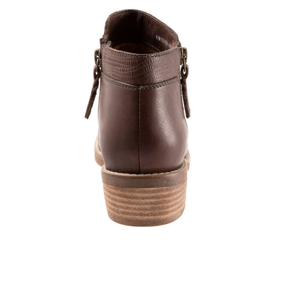 Softwalk Rubi S2157-263 Womens Brown Wide Leather Ankle & Booties Boots