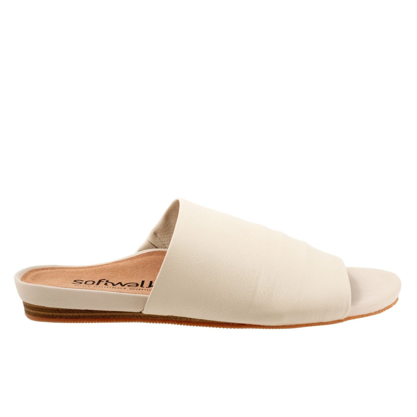 Softwalk Camano S2205-131 Womens Beige Leather Slip On Slides Sandals Shoes
