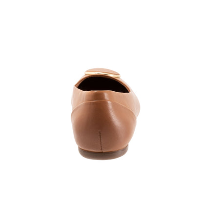 Softwalk Sonoma Halo S2257-253 Womens Brown Leather Ballet Flats Shoes