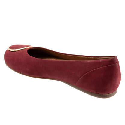 Softwalk Sonoma Halo S2257-662 Womens Burgundy Narrow Ballet Flats Shoes