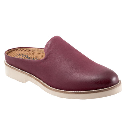 Softwalk Wolcott II S2267-662 Womens Burgundy Narrow Mule Flats Shoes