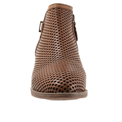 Softwalk Rimini Perf S2315-215 Womens Brown Leather Ankle & Booties Boots