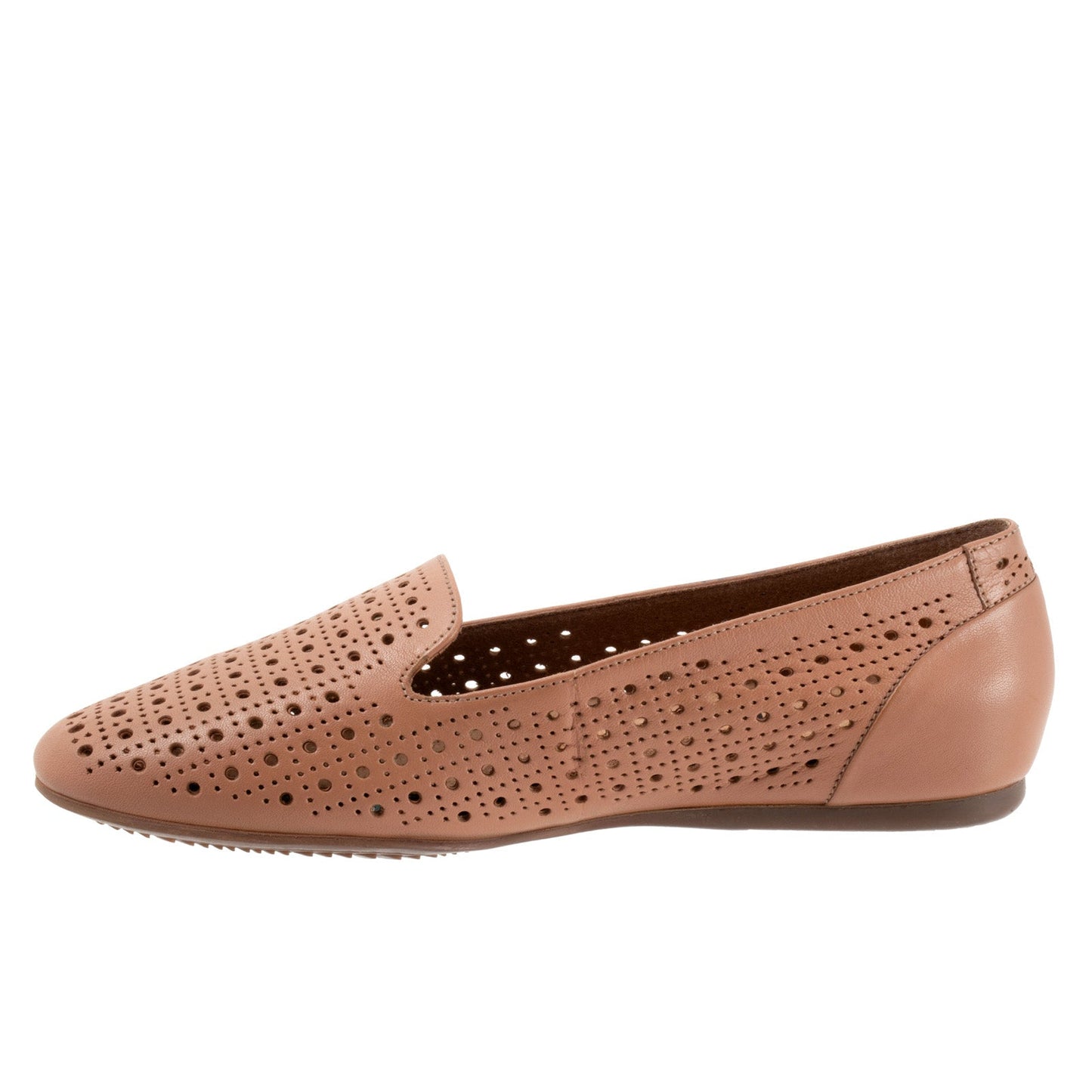 Softwalk Shelby Perf S2317-749 Womens Brown Leather Loafer Flats Shoes