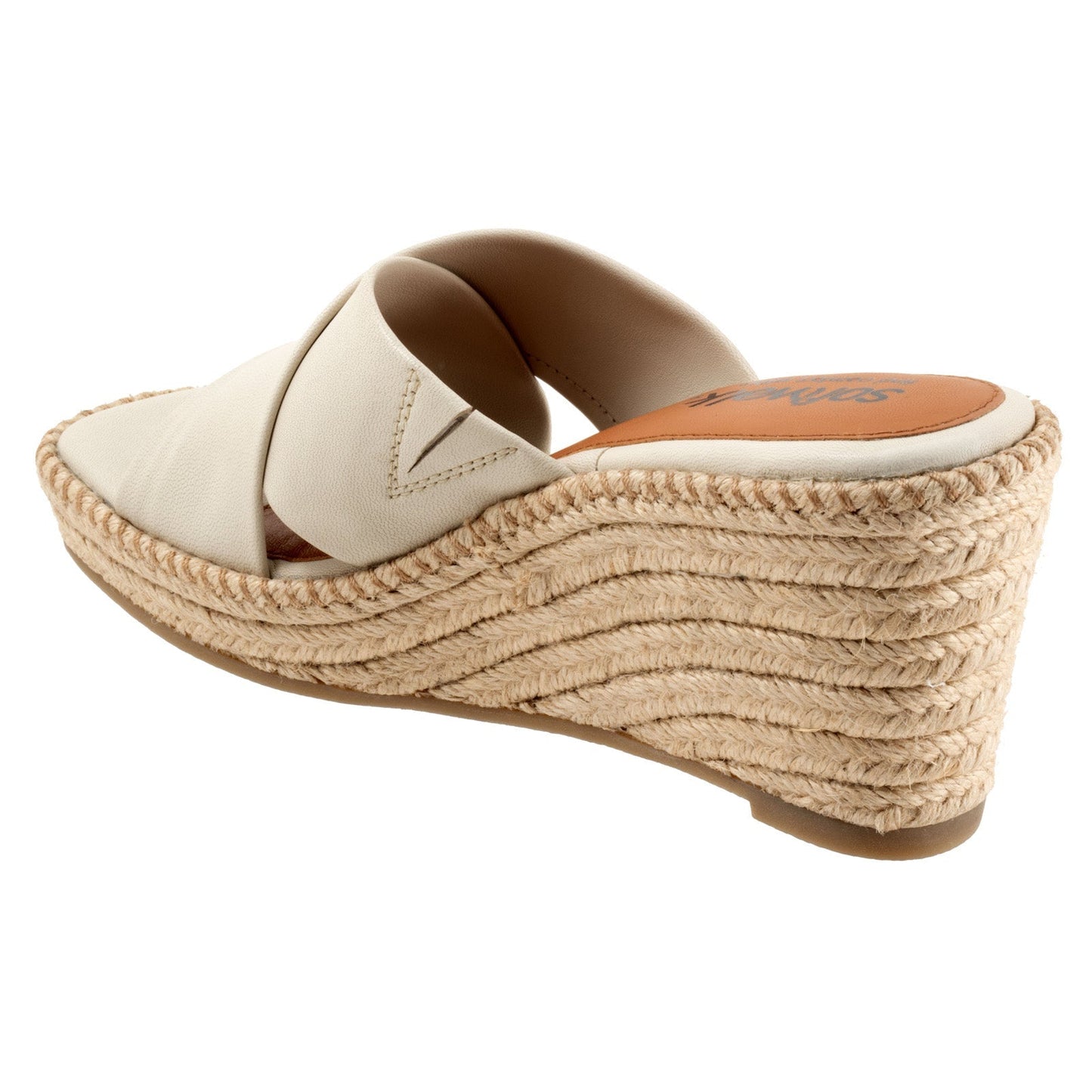 Softwalk Hastings S2324-131 Womens Beige Leather Wedges Sandals Shoes