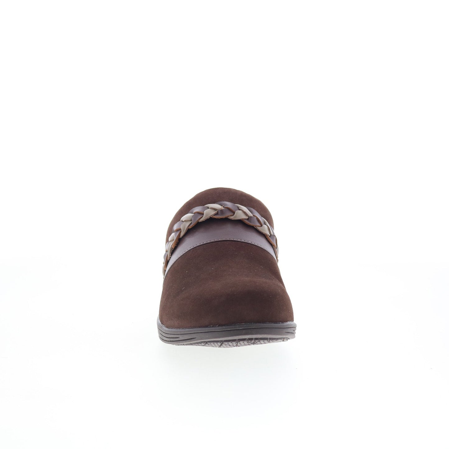 Spenco Topanga Clog SP1097FFR Womens Brown Suede Slip On Clog Flats Shoes