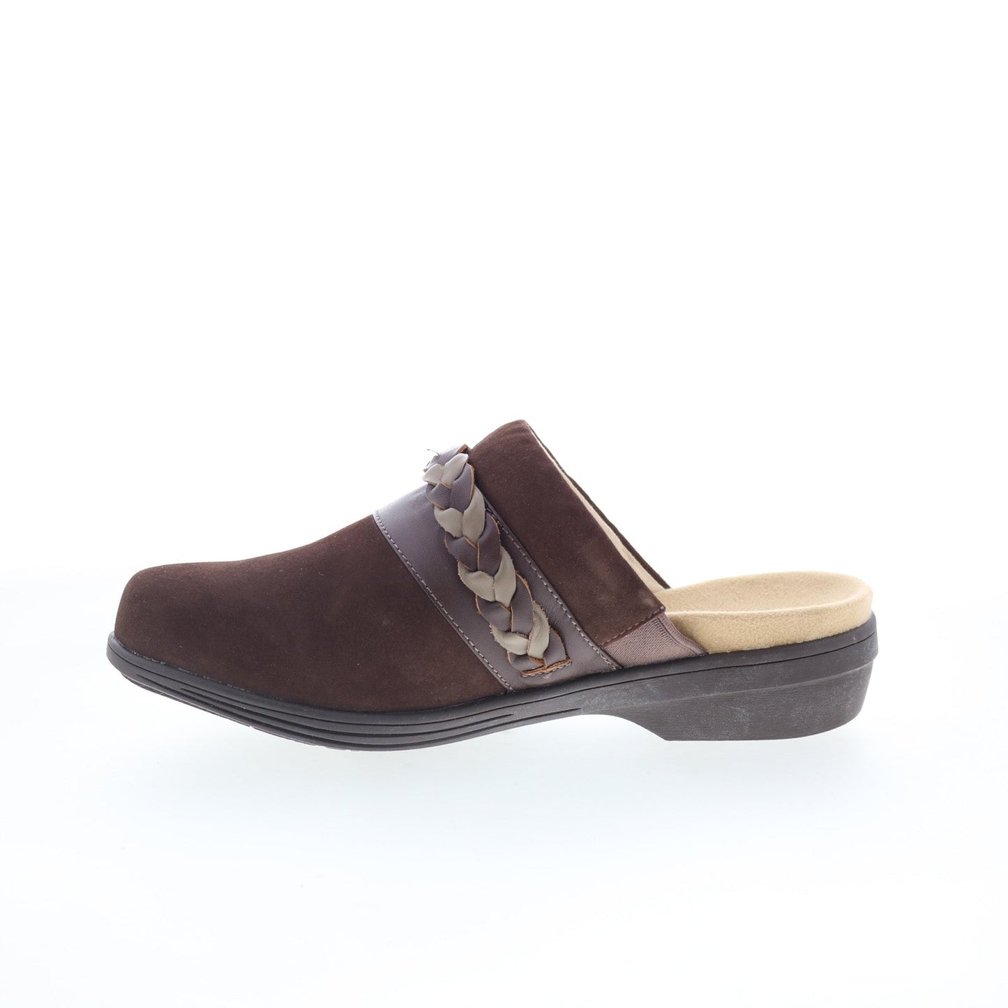 Spenco Topanga Clog SP1097FFR Womens Brown Suede Slip On Clog Flats Shoes