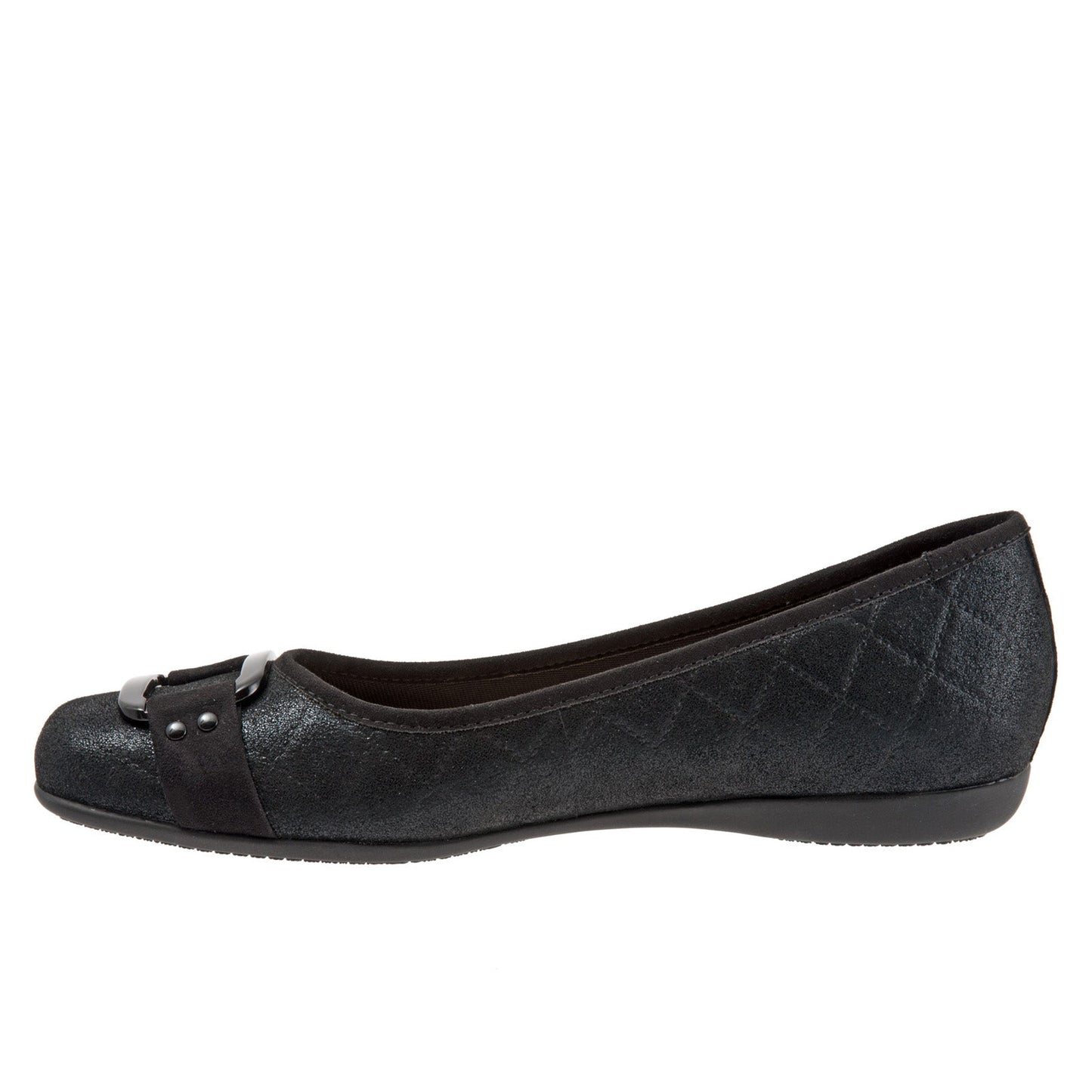 Trotters Sizzle Sign T1251-015 Womens Black Narrow Ballet Flats Shoes