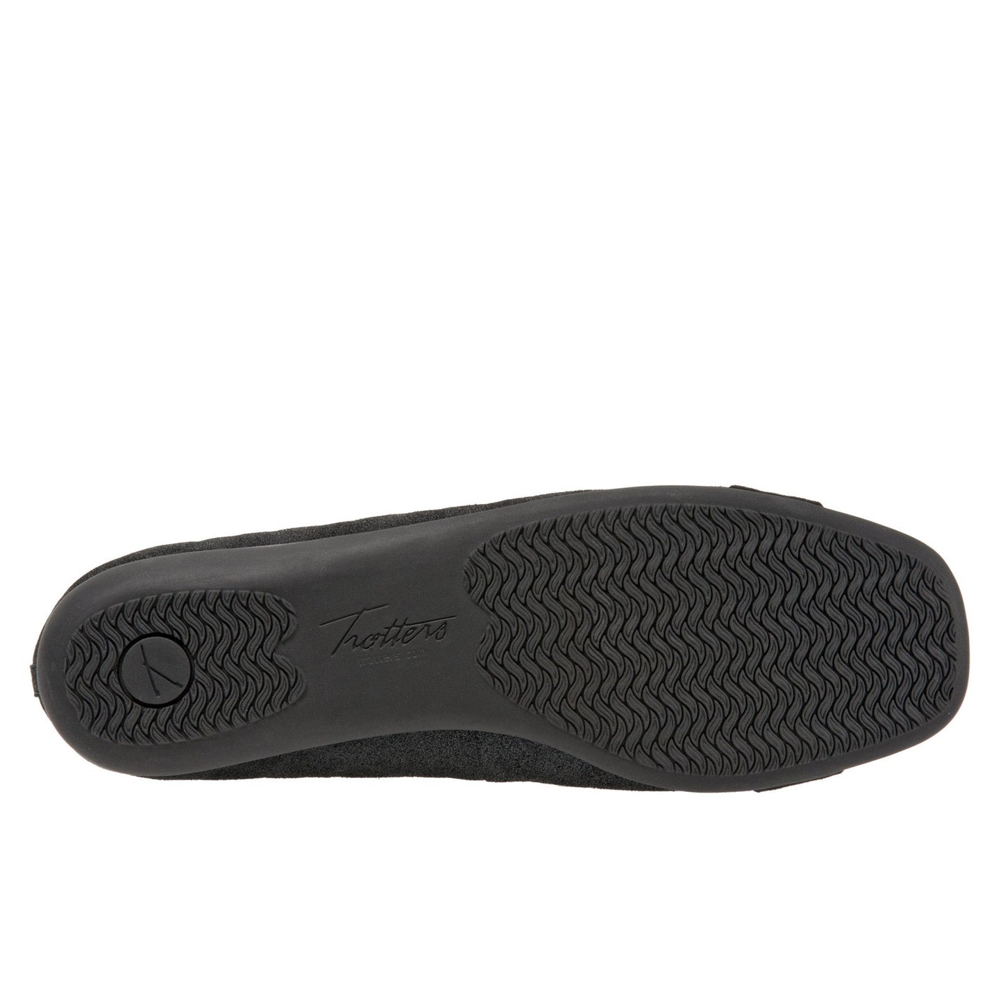 Trotters Sizzle Sign T1251-015 Womens Black Wide Leather Ballet Flats Shoes