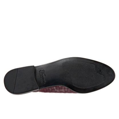 Trotters Lucy T1711-755 Womens Burgundy Leather Slingback Flats Shoes