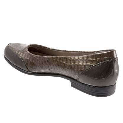 Trotters Arnello T1751-064 Womens Gray Narrow Leather Loafer Flats Shoes