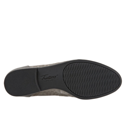 Trotters Arnello T1751-064 Womens Gray Narrow Leather Loafer Flats Shoes