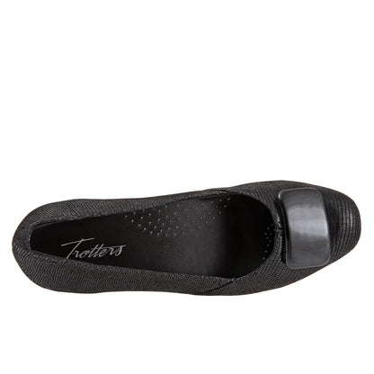 Trotters Delse T1852-008 Womens Black Narrow Leather Pumps Heels Shoes