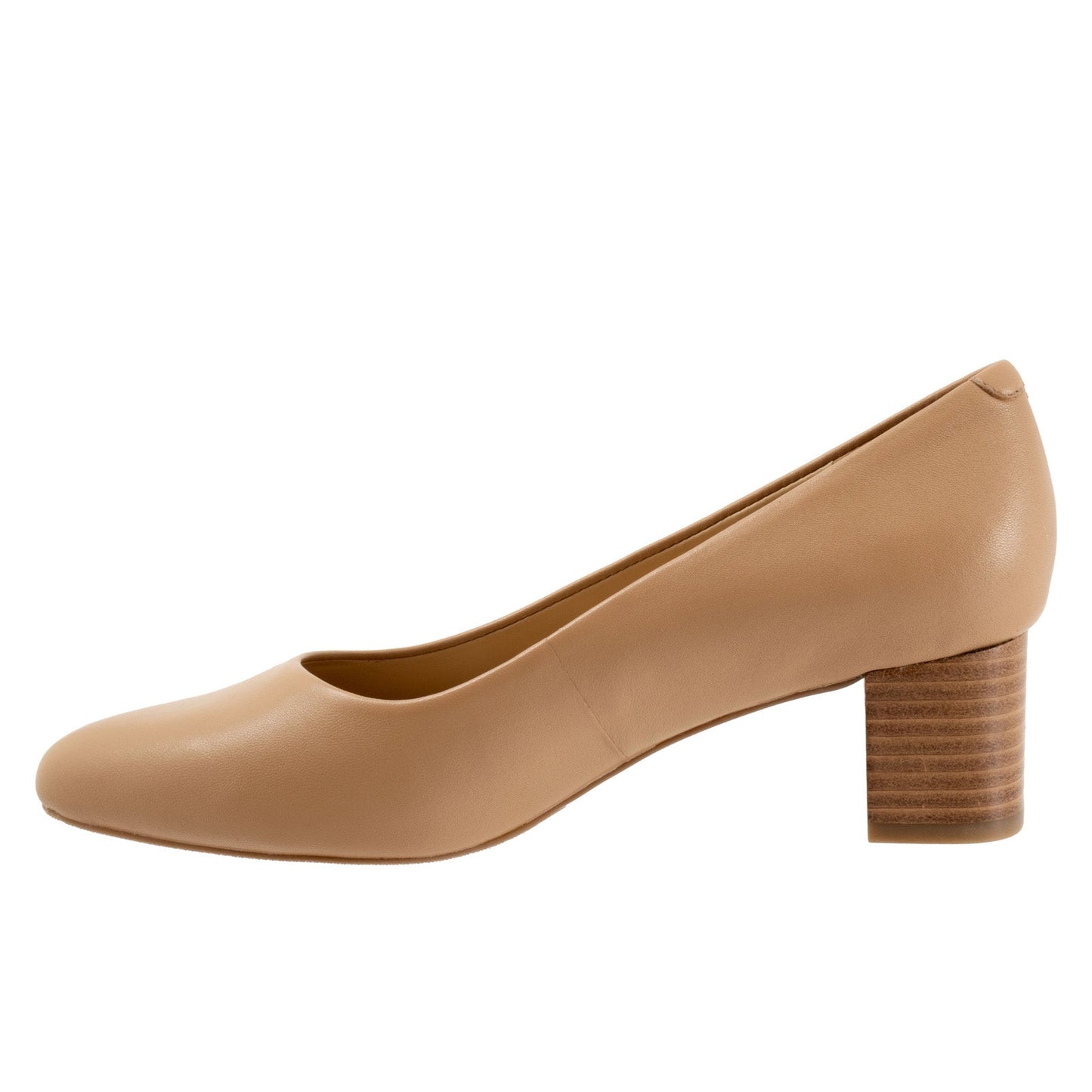 Trotters Kari T1856-145 Womens Beige Leather Slip On Pumps Heels Shoes