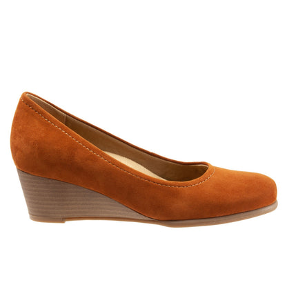 Trotters Winnie T1965-220 Womens Brown Narrow Leather Wedges Heels Shoes