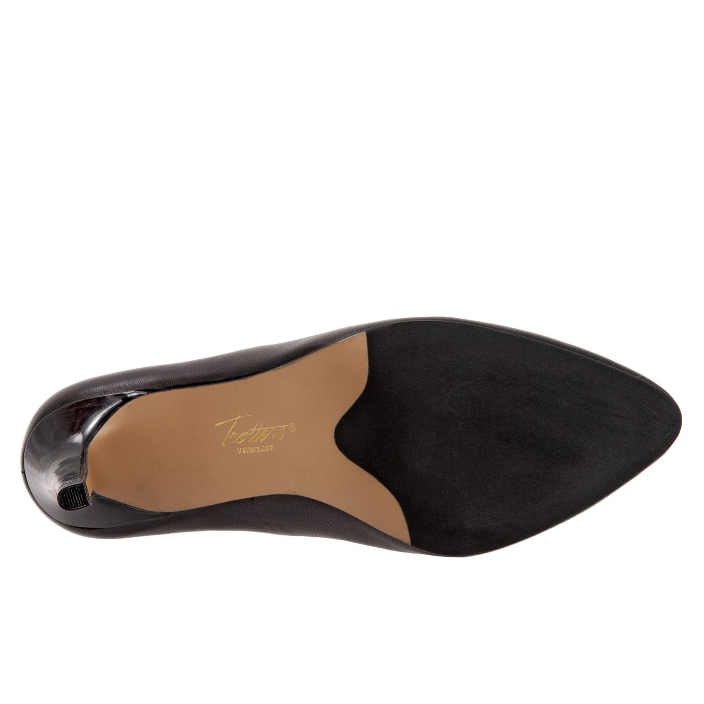 Trotters Angie T2050-001 Womens Black Leather Slip On Pumps Heels Shoes