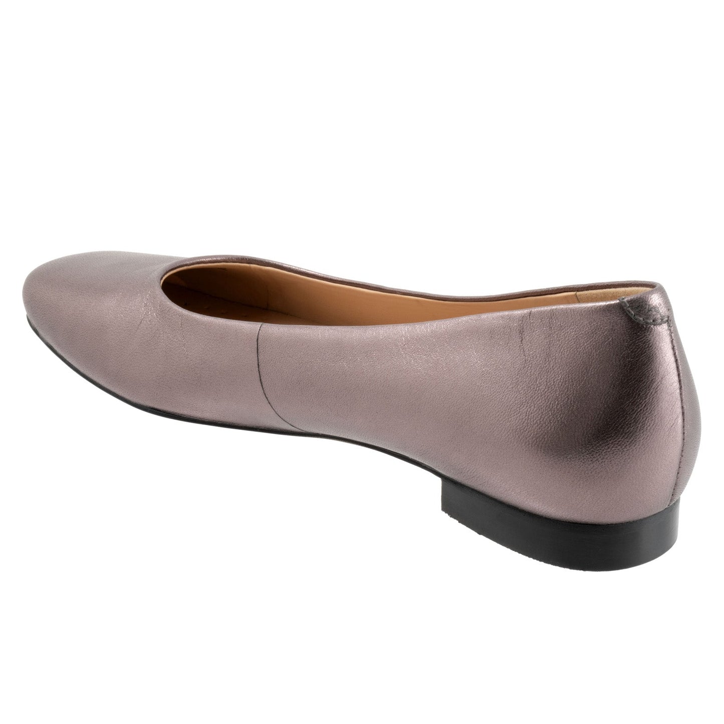 Trotters Honor T2057-033 Womens Gray Leather Slip On Ballet Flats Shoes