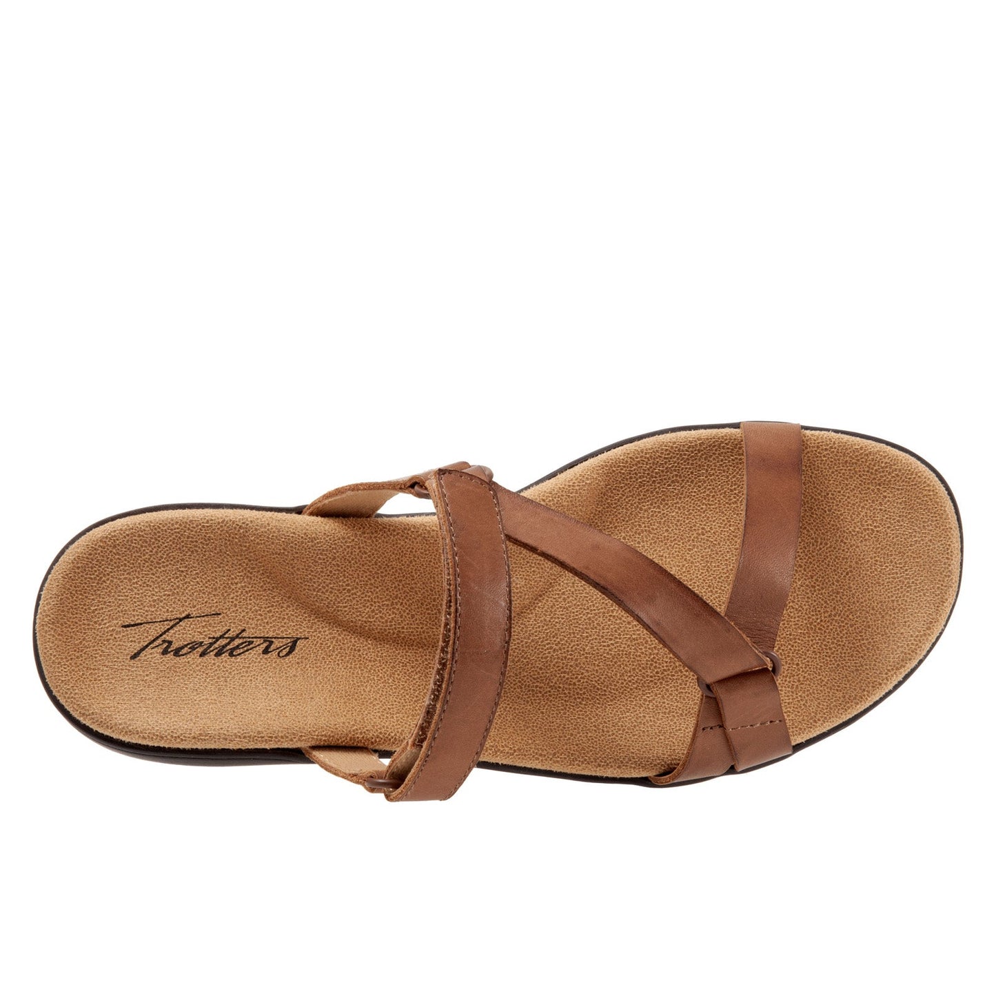 Trotters Raja T2108-215 Womens Brown Leather Strap Sandals Shoes