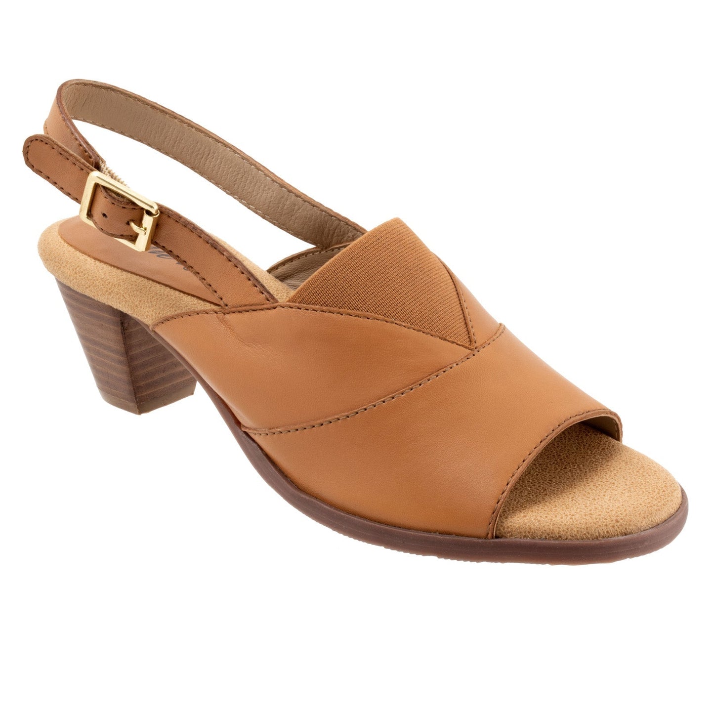 Trotters Mavis T2206-215 Womens Brown Leather Heeled Sandals Shoes