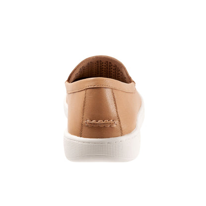 Trotters Audrey T2211-253 Womens Brown Wide Leather Loafer Flats Shoes