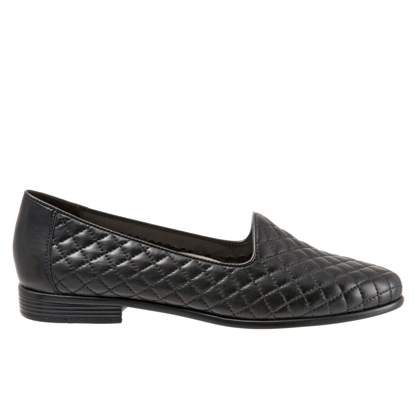 Trotters Liz T5158-015 Womens Black Extra Wide Leather Loafer Flats Shoes
