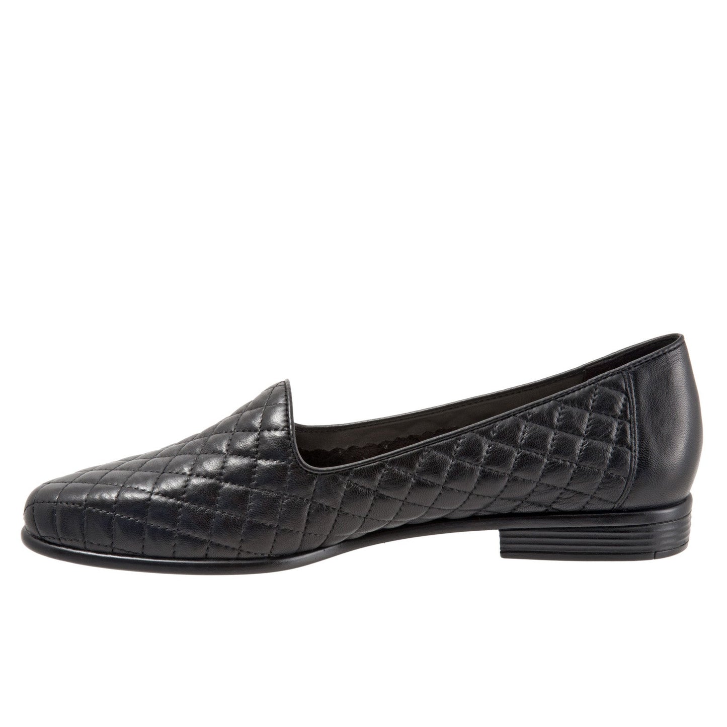 Trotters Liz T5158-015 Womens Black Extra Wide Leather Loafer Flats Shoes