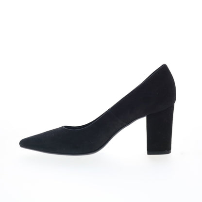 Via Studio Camoscio Pelle VIA 4 Womens Black Suede Slip On Pumps Heels Shoes